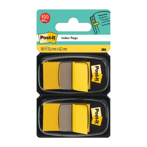 Marcapáginas Index 2 dispensadores Medianos Post-it Amarillo