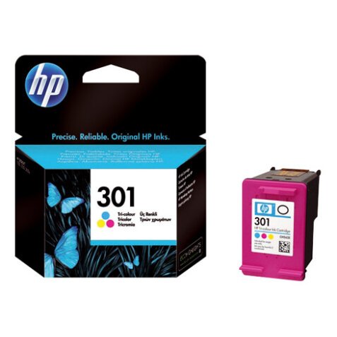 HP 301 cartucho original tricolor (165 páginas)