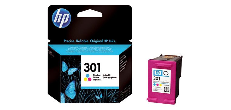 HP 301 cartucho original tricolor (165 páginas)