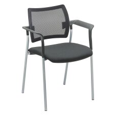 Armchair Yota black,back rest in black mesh structure