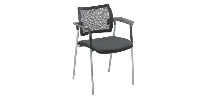 Fauteuil Amets dossier maille pieds aluminium