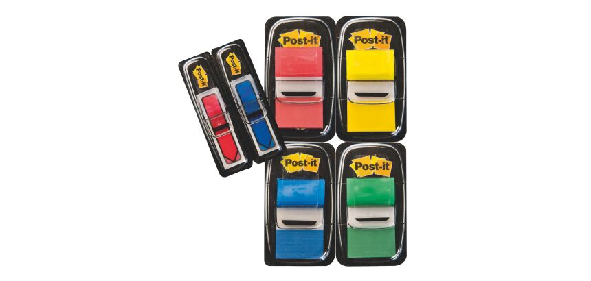 Pack 4 distributeurs marque-pages Post-it standard + 2 distributeurs flèches offerts