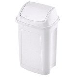 Poubelle plastique 10 litres rectangle blanche à couvercle basculant