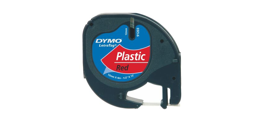 Nastro DYMO LT in plastica 12mmx4mt - Rosso