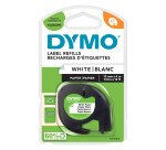 Ruban étiqueteuse papier Dymo Letratag 91200 12 mm - blanc écriture noire