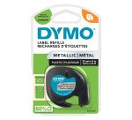 Cinta Para Letratag Dymo 91208. Metalizado. Escritura Negro/Fondo Plata.