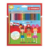 Crayon de couleur Stabilo Color couleurs assorties - Pochette de 24