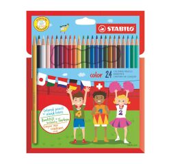 Crayon de couleur Stabilo Color couleurs assorties - Pochette de 24