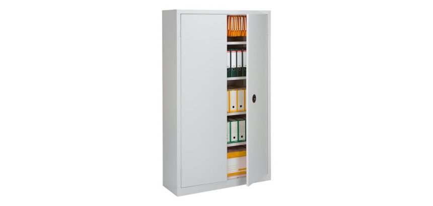 Schrank aus Metall mit Flügeltüren, Monoblock-Modell Metily H 198 x B 90 x T 43 cm