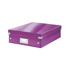 Caja de almacenamiento de cartón Leitz Click & Store Wow con separadores 10,5 x 27,8 x 36,8 cm color violeta