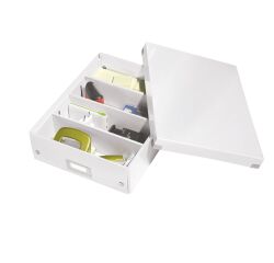 Caja de almacenamiento de cartón Leitz Click & Store Wow con separadores 