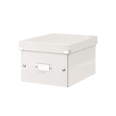 Caja de almacenamiento de cartón Leitz Click & Store Wow Cube Formato S color blanco
