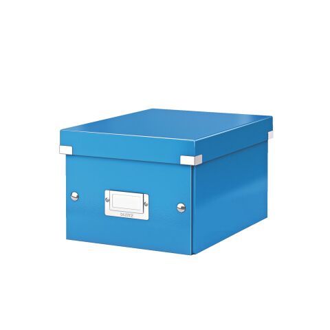 Caja de almacenamiento de cartón Leitz Click & Store Wow Cube Formato S color azul
