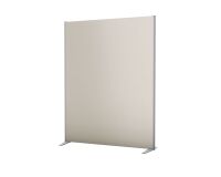 Trennwand START UP - antibakterielles Holz - L 120 x H 160 cm - Rahmen in Aluminiumfarbe / Sand - mit festen Aluminiumfüßen