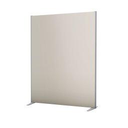 Partition START UP - Antibacterial wood - L 120 x H 160 cm - Frame in aluminum / Sand color - with fixed aluminum-colored feet