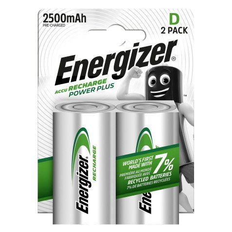 Blíster 2 Pilas recargables Energizer HR20 - D