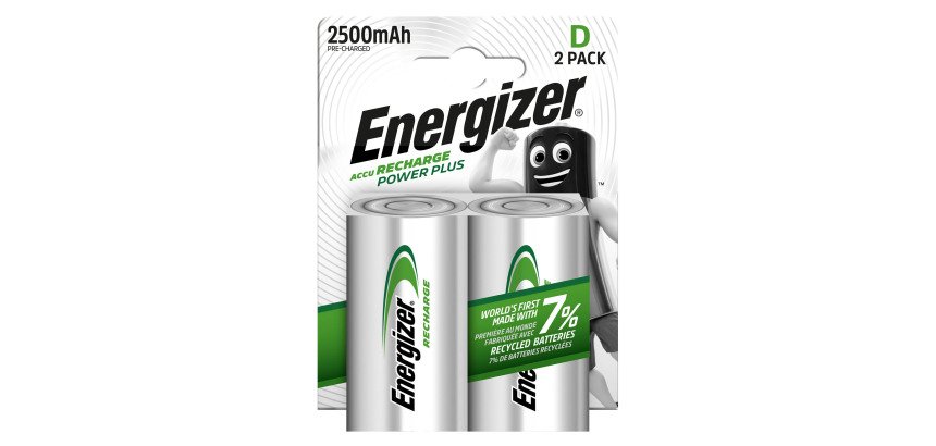 Energizer rechargeables - Pack de 2 accus D/HR20 1,2 