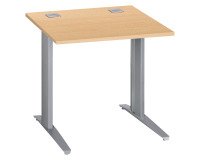 Bureau droit hêtre L 80 cm piètement "L" métal Essens
