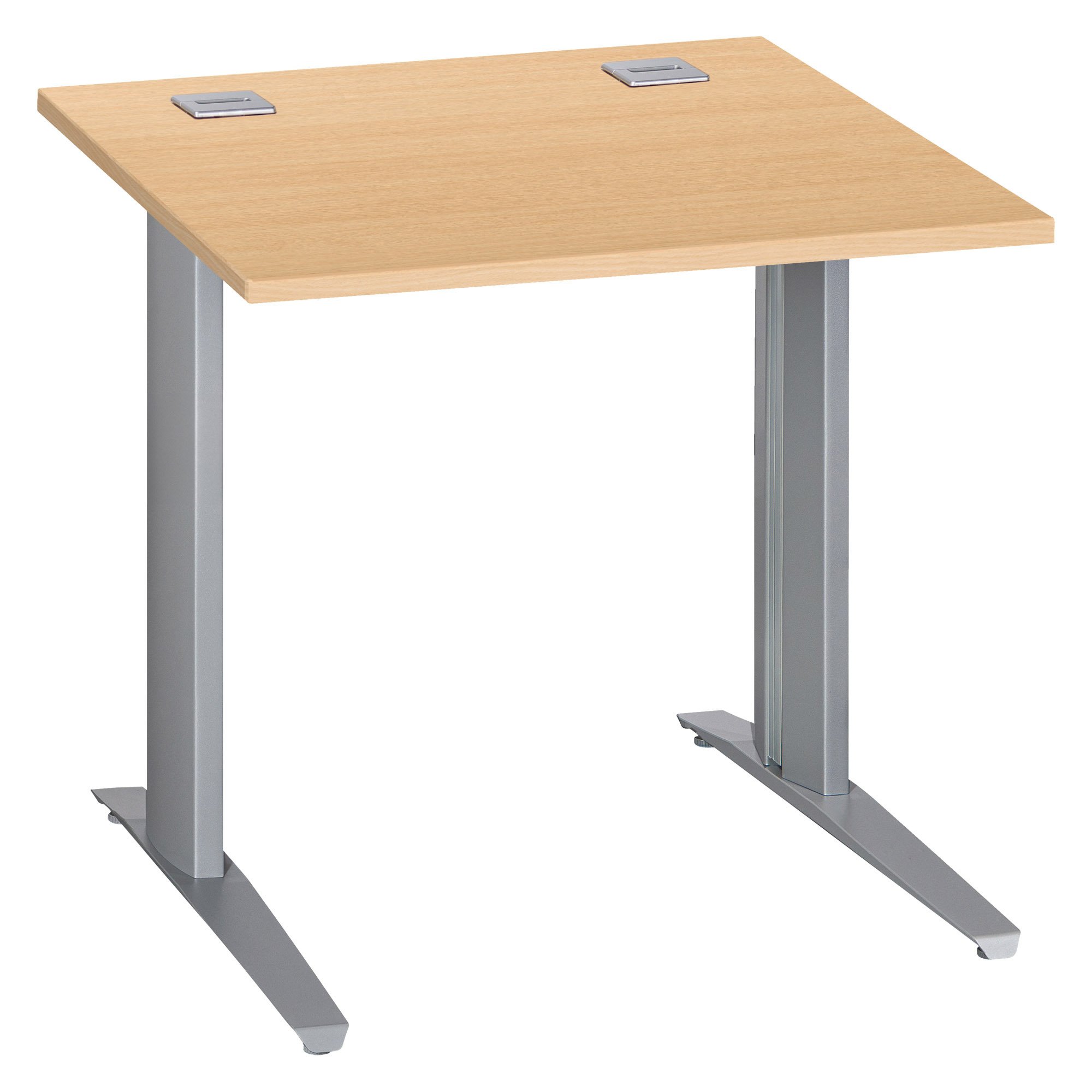 Bureau droit hêtre L 80 cm piètement "L" métal Essens