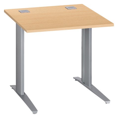 Bureau droit hêtre L 80 cm piètement "L" métal Essens