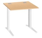 Bureau droit hêtre L 80 cm piètement "L" métal Essens