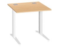 Bureau droit hêtre L 80 cm piètement "L" métal Essens