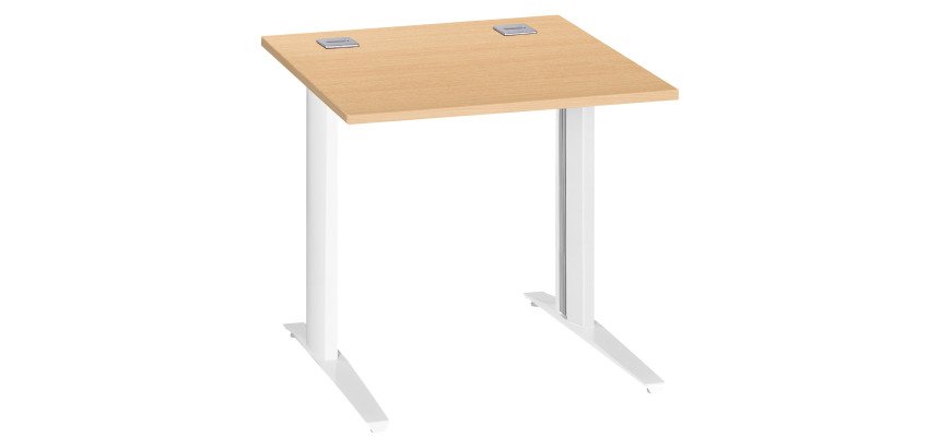 Bureau droit hêtre L 80 cm piètement "L" métal Essens