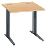 Bureau droit hêtre L 80 cm piètement "L" métal Essens