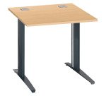 Bureau droit hêtre L 80 cm piètement "L" métal Essens