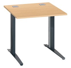 Bureau droit hêtre L 80 cm piètement "L" métal Essens