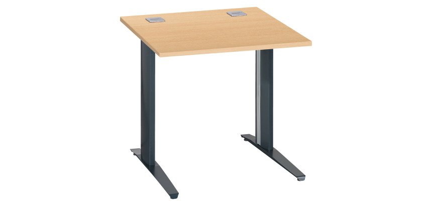 Bureau droit hêtre L 80 cm piètement "L" métal Essens