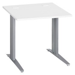 Bureau droit blanc L 80 cm piètement "L" métal Essens