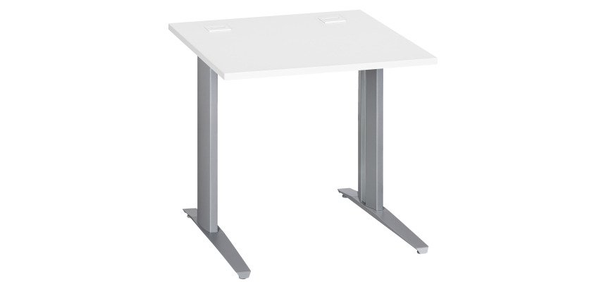Gb_bureau droit 80  blanc alu metal plus excellens