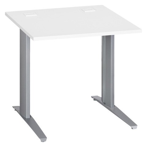 Mesa recta Excellens Patas fijas Metal Plus 80 cm Blanco / Aluminio