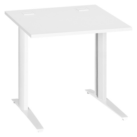 Mesa recta Excellens Patas fijas Metal Plus 80 cm Blanco / Blanco