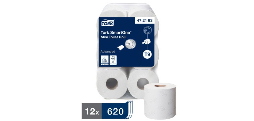 Papier toilette Tork Smartone mini rouleaux double épaisseur - Carton de 12