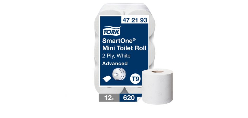 Toiletpapier Tork T9 Smartone mini rollen dubbele dikte - Doos van 12