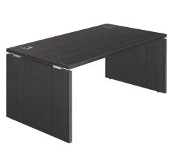 Scrivania direzionale Shiny con gambe in legno massiccio