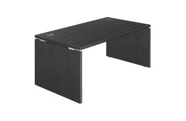 Scrivania direzionale Shiny con gambe in legno massiccio
