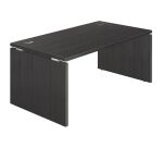 Scrivania direzionale Shiny con gambe in legno massiccio