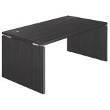 Bureau droit L 200 x P 90 cm, piètement plein bois - Milano