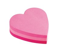 Blok 225 bladen 3 kleuren Post It fantasie hart 70 x 70 mm