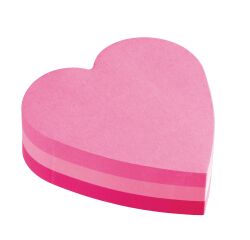 Blok 225 bladen 3 kleuren Post It fantasie hart 70 x 70 mm