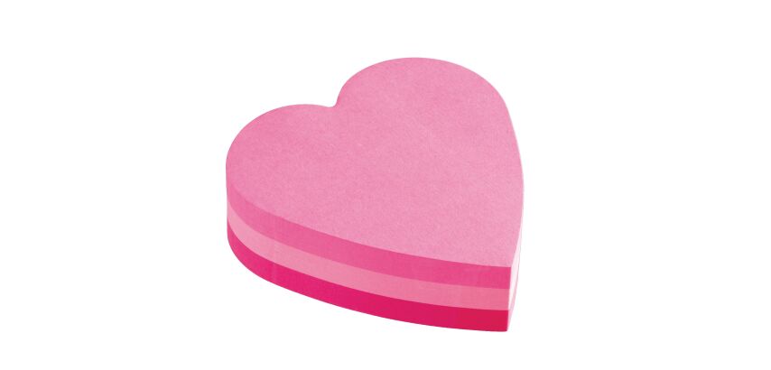 Block von 225 Blatt 3 Farben Post It Fantasie Herz 70 x 70 mm