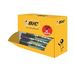 Pack 20 marcadores Onyx Bic negro punta biselada 4 a 7,5 mm + 4 gratuitos