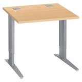 Bureau droit hêtre réglable L 80 cm piètement "L" métal Essens