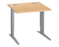 Bureau droit hêtre réglable L 80 cm piètement "L" métal Essens