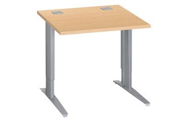 Schreibtisch Excellens Metall Plus mit festem oder einstellbarem L-Gestell zur Montage.