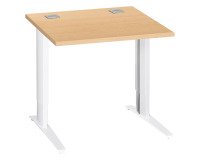 Bureau droit hêtre réglable L 80 cm piètement "L" métal Essens