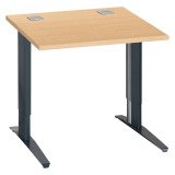 Bureau droit hêtre réglable L 80 cm piètement "L" métal Essens